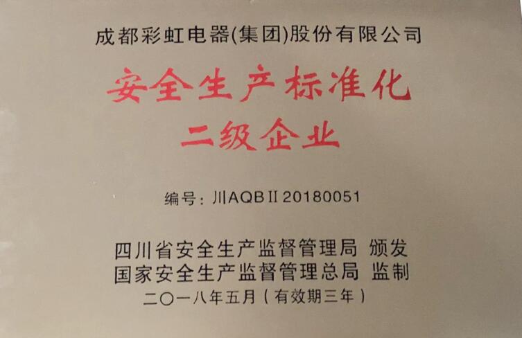 安全生產(chǎn)標(biāo)準化二級企業(yè)2018.05