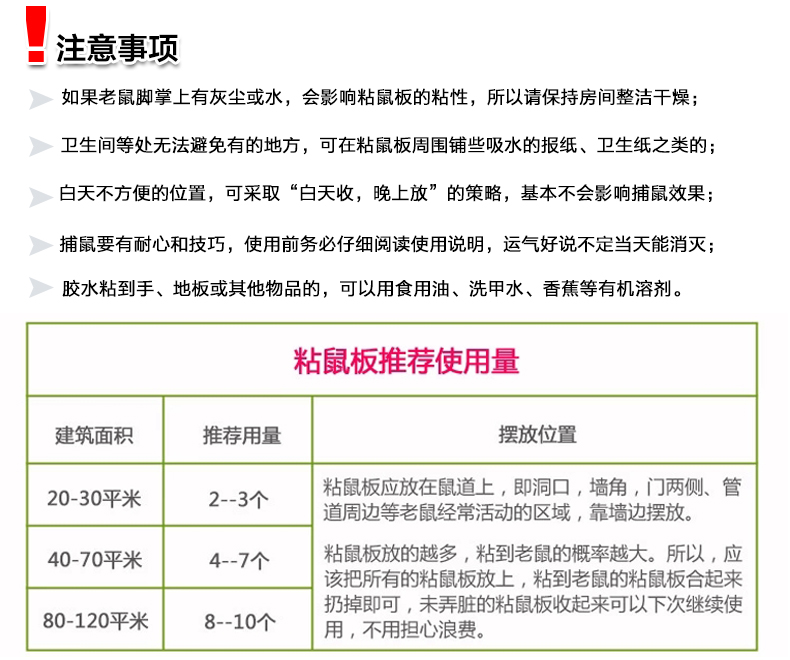 彩虹粘鼠板使用注意事項