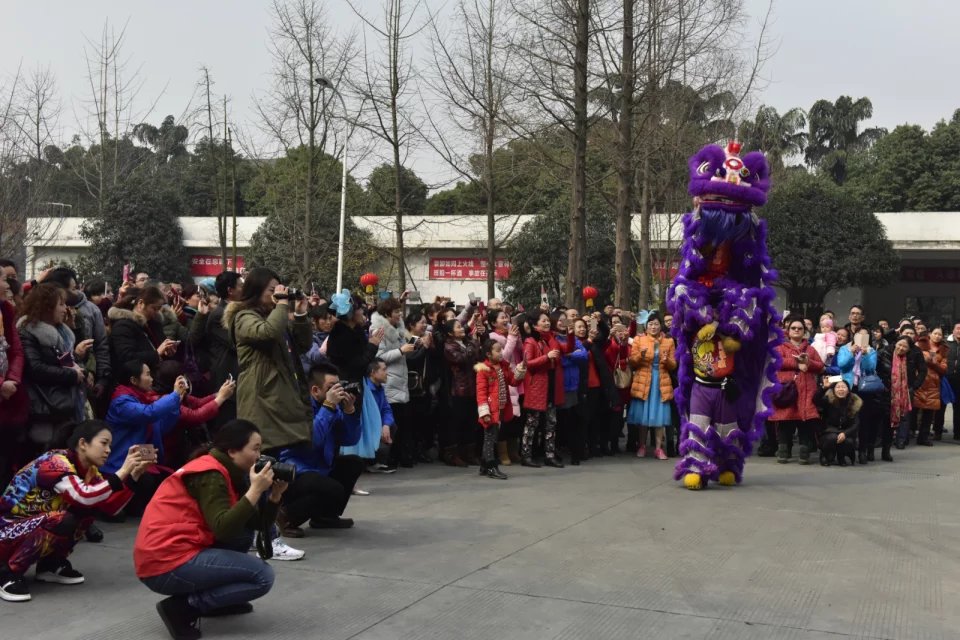 成都彩虹集團(tuán)舉辦2017迎春大廟會之舞獅