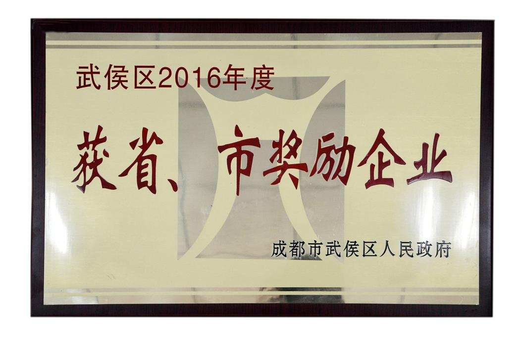 成都彩虹集團被授予武侯區(qū)2016年度獲省、市獎勵企業(yè)稱號