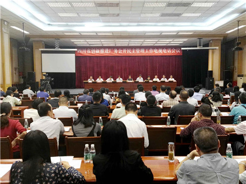 全國廠務(wù)公開民主管理工作經(jīng)驗(yàn)交流暨先進(jìn)單位表彰電視電話會(huì)議四川分會(huì)場上成都彩虹集團(tuán)被表彰為全國廠務(wù)公開民主管理示范單位