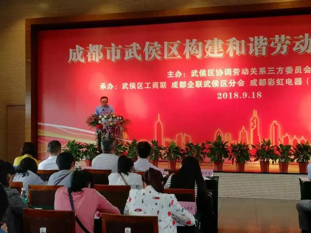 武侯區(qū)構(gòu)建和諧勞動(dòng)關(guān)系推進(jìn)會(huì)在成都彩虹集團(tuán)隆重舉行
