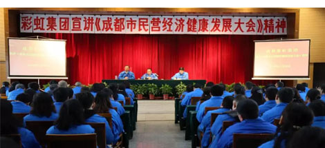 成都彩虹集團(tuán)召開干部大會傳達(dá)成都市民營經(jīng)濟(jì)健康發(fā)展大會精神