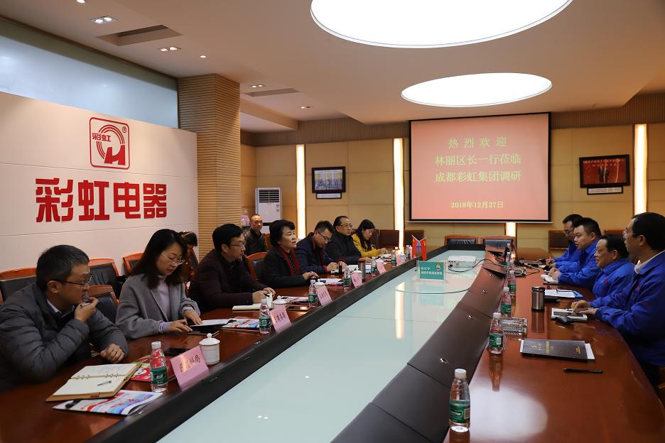 成都市武侯區(qū)區(qū)長林麗一行到成都彩虹集團調研