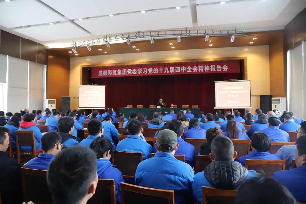 成都彩虹集團黨委學習黨的十九屆四中全會精神報告會