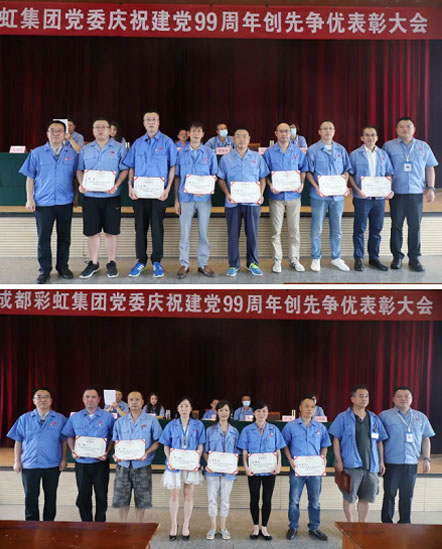 成都彩虹集團黨委舉行慶祝建黨99周年創(chuàng)先爭優(yōu)表彰大會
