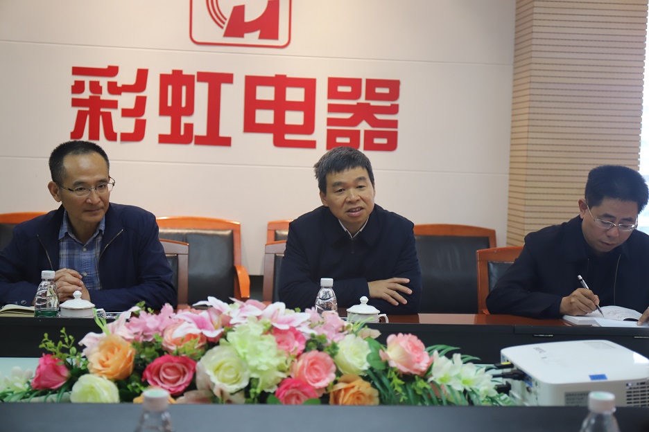 省經(jīng)信廳袁冰總經(jīng)濟(jì)師一行蒞臨成都彩虹集團(tuán)調(diào)研